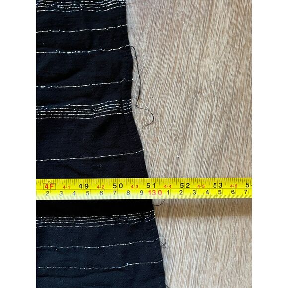 ZARA Black SIlver Metallic Oversized Stripe Maxi Racerback Dress Women's Size XS - Picture 9 of 10